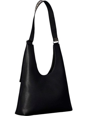 Calvin Klein Siyah Kadın Omuz Çantası Webbıng Adj Strap Large Hobo
