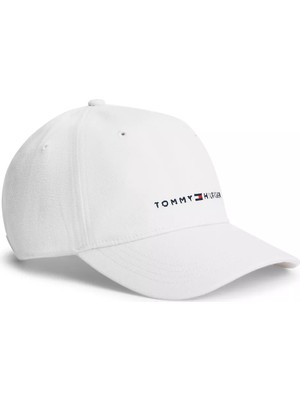 Tommy Hilfiger Erkek Logo Imzalı Nefes Alabilir Pamuklu Beyaz Şapka AM0AM14511-YCF