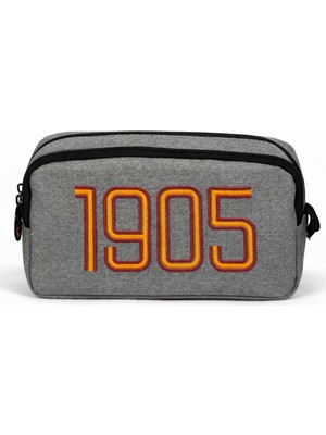 Galatasaray Iki Gözlü Erkek Çocuk 1907 Baskılı Gri Okul Kalem Çantası/kalemlik - 26923