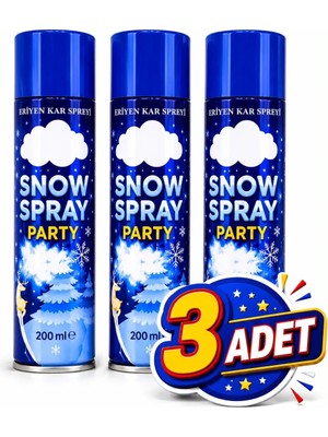 Beraye Kar Spreyi, 3 Adet Eriyen Kar Spreyi 200ml Leke Bırakmaz - Düğün, Kına, Parti, Bekarlığa Veda, Şov Köpüğü