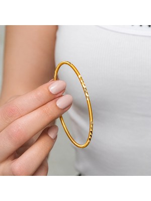 Alyansevim Kibrit Çöpü Model 7,50 gr Gümüş 22 Ayar Altın Kaplama Ajda Bilezik