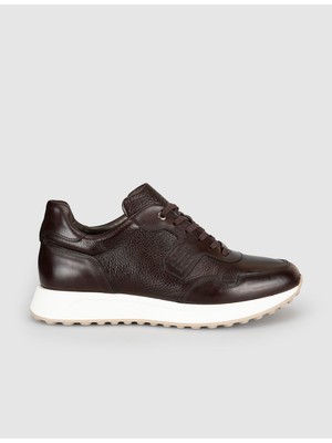 Cabani Kahverengi Erkek Hakiki Deri Sneaker Ayakkabı