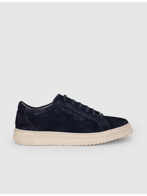 Cabani Lacivert Süet Hakiki Deri Erkek Casual Sneaker
