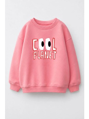 Monila Unisex Çocuk 3 Iplik Kumaş Baskılı Pamuklu Sweatshirt