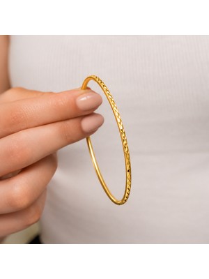 Alyansevim Kristal Model 7,50 gr Gümüş 22 Ayar Altın Kaplamaajda Bilezik
