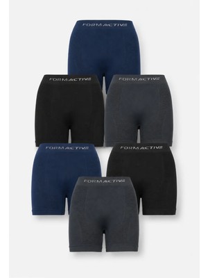 Formactive Erkek Boxer Dikişsiz Likralı Set - 6'lı Set & Mikrofiber Esnek Iç Giyim 4400TAKIM6LI