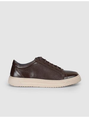 Cabani Kahverengi Hakiki Deri Erkek Casual Sneaker