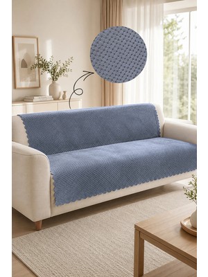 Sevim Kaymaz Taban Peluş Koltuk Örtüsü - Wellsoft Koltuk Örtüsü - 170X210 cm - Gri