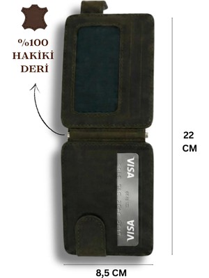Santini Collection Erkek Cüzdan Kartlık Hakiki Deri Cüzdan Para Klipsi Çift Taraflı Kullanım Hediye Axis Reverse