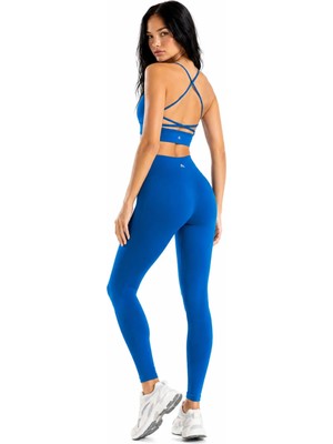 Formactive Kadın Sırt Detaylı Destekli Seamless Spor Sütyeni - Push Up Toparlayıcı Dikişsiz Tayt Seti 1800T