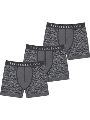 Formactive Kamuflaj Askeri Desenli Erkek Boxer – 3'lü Paket Iç Giyim - Konforlu ve Esnek Tasarım - 4420