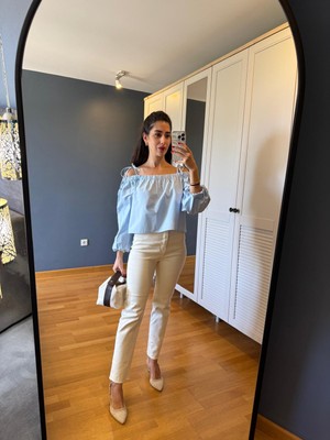 La Pluie Butik Krem Mom Premium Jean