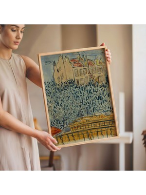 Pegziz Modern Şehir Yaşamı Sanatı Çerçeveli Duvar Dekoru