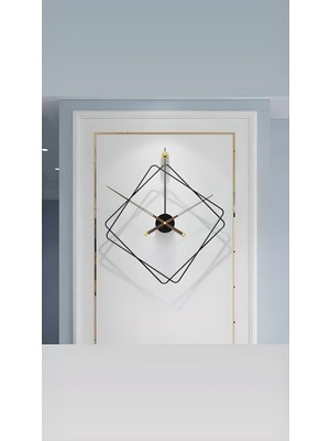 Metaquartz Aksesuar Ferrero Clock Metal Duvar Saati, Modern Dekoratif Metal Duvar Saati Siyah 60 x 7