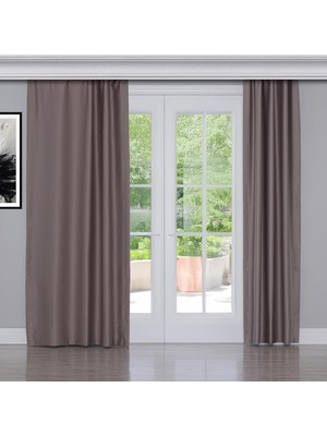 Fabric Design Blackout Metalik Gri Karartma Özellikli Fon Perde 100 x 200
