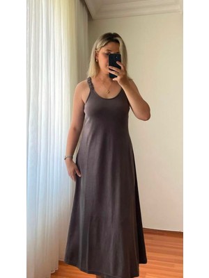 Niora Omuz Lastik Detaylı Elbise