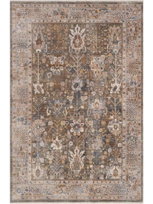 İpek Mekik Halı Venüs 4751A Vintage Eskitme Desenli Sıcak Renk Tonlarını Etnik Desenler ile Buluşturan Yumuşak Tuşeli Makine Halısı