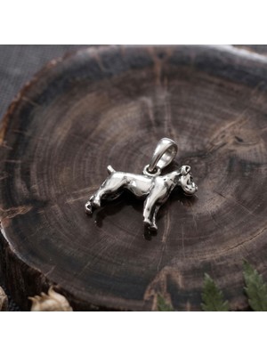 Ebrar Silver Gümüş Köpek Kolye Ucu 925 Ayar Gümüş Köpek Figürlü Unisex Kolye Boxer Figürlü Kolye Ucu