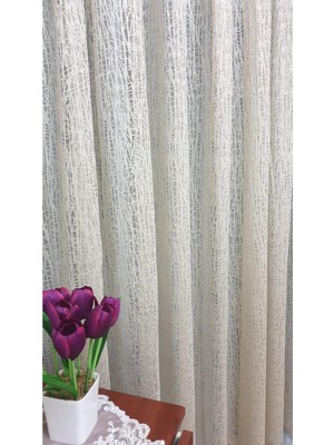 Asitan Hazır Örme Tül Perde - Krem 150 x 260