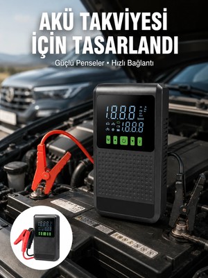 Aparim 4’ü 1 Arada Jump Starter Hava Kompresörü Powerbank ve LED Fener Yeni Nesil