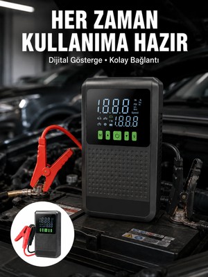 Aparim Taşınabilir Araç Akü Şarj Takviye Cihazı 150 Psı Dijital Kompresör Yeni Nesil