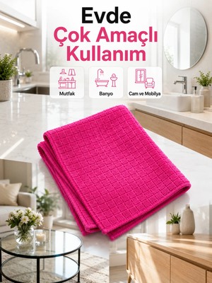 İyisi Olsun Mikrofiber Temizlik Bezi 40X40 cm Pembe Iz Bırakmayan Çok Amaçlı Temizlik Bezi