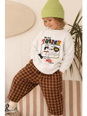 Monila Erkek Çocuk 3 Iplik Kumaş Baskılı Pamuklu Sweatshirt