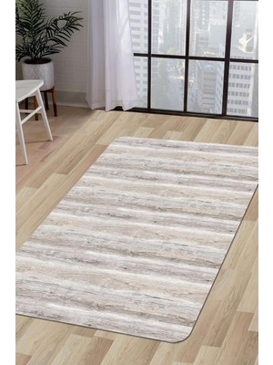 Asitan Halı Vizon Cool KY7055 Yıkanabilir Saçaksız Kesme Ince Yolluk Kilim Salon Halısı Modeli, Saça