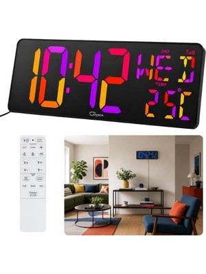 Asitan WİFİ150 Rgb Renkli Büyük Ekranlı LED Dijital Saat | Sıcaklık ve Gün Gösterimi