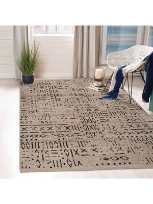 Asitan Kaymaz Taban Halı, Aden Sierra 2, Makinada Yıkanabilir Şönil Dokuma Halı (Vizon - 80 x 250 Cm)