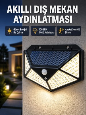 Aparim Solar Güçlü 100 LED Bahçe Lambası – Enerji Tasarruflu, Suya Dayanıklı ve Geniş Açılı Işık