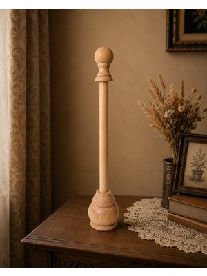 dekovien Bali Şemsiyesi Ahşap Ayak 43 cm – Natural Ahşap Rengi Dekoratif Ayak