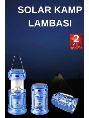 İyisi Olsun Solar Şarjlı Kamp Lambası Güneş Enerjili Kızaklı Kamp Feneri Çadır Feneri LED Işıldak