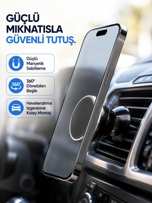 Aparim Araç Içi Telefon Tutucu Mıknatıslı Havalandırma Izgarası Telefon Standı