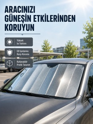 Aparim Araba Güneşliği Alüminyum Yansıtıcı Yüzeyle Etkili Isı Koruması
