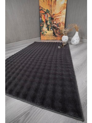 Asitan Dekoratif Bubble Uzun Tüylü Yumuşak Puffy Peluş Kaymaz Yıkanabilir Salon Koridor Halı Yolluk A
