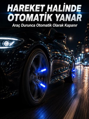 Aparim Hareketle Yanan LED Sibop Işığı 4'lü Araç Lastik Lambası