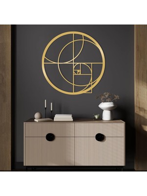 Asitan Fibonacci Spiral Metal Duvar Sanatı, Matematik Sanatı Spiral Metal Duvar Dekoru, Geometrik Duvar D