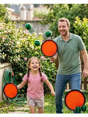 İyisi Olsun Top Yakalama Oyunu Cırtlı Raket Seti Bahçe Park Plaj Aktivite Oyuncağı