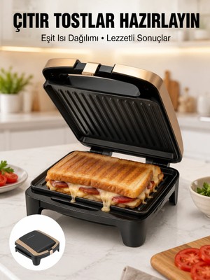 İyisi Olsun Tost Makinesi Ev Tipi Pratik Kullanım 4 Tost Kapasiteli Yeni Nesil