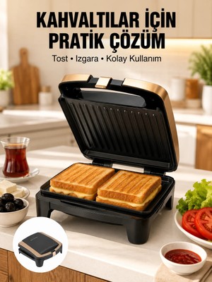 Aparim Tost Makinesi Yapışmaz Plaka 1500 Watt Güçlü Performans Yeni Nesil