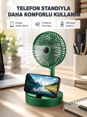 Aparim Taşınabilir Şarjlı Mini Fan – Katlanabilir Gövde, 3 Hız Kademesi