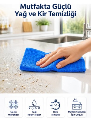 Aparim Ultra Emici Mikrofiber Bez Cam Ayna Mutfak Banyo Araç Temizlik Bezi 40X40 cm