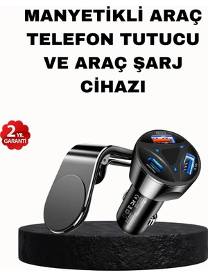 İyisi Olsun Manyetik Araç Telefon Tutucu ve Hızlı Şarj Adaptörü 2’li Set