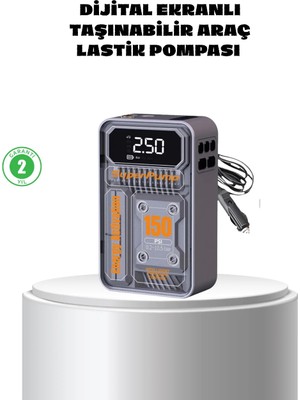 Aparim Taşınabilir Kablosuz Hava Pompası – 150 Psı Güçlü Basınç ve 6000MAH Şarjlı