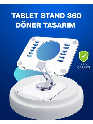 Aparim Katlanabilir Tablet Standı Ayarlanabilir Kaymaz Şeffaf Tasarım