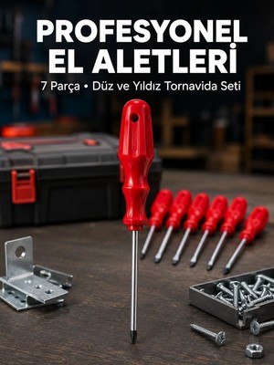 Aparim Profesyonel 7 Parça Tornavida Seti Ergonomik Saplı El Aleti