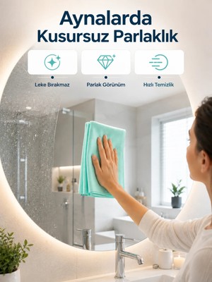 Aparim Cam Temizlik Bezi Yüksek Emici Mikrofiber Bez Cam Ayna ve Vitrin Temizliği