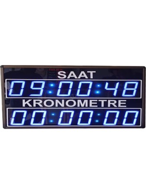 Asitan Dijital Saniyeli Saat ve Kronometre (Kasa Ölçüsü: 40X65 cm - Mavi)