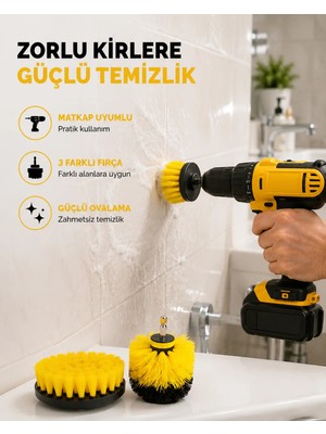 Aparim 3’lü Matkap Ucu Fırça Seti – Derinlemesine Temizlik, Tüm Yüzeylerle Uyumlu Yeni Nesil